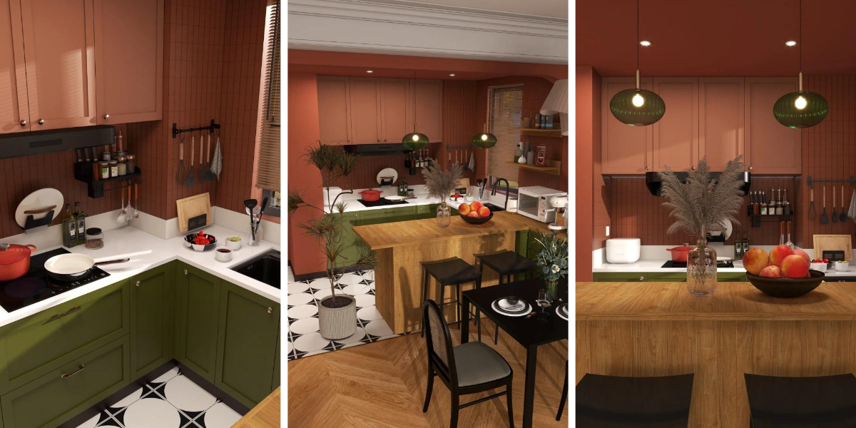 ऑरेंज किचन आइलैंड