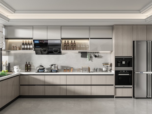 Gabinetes de cocina modernos de alto brillo