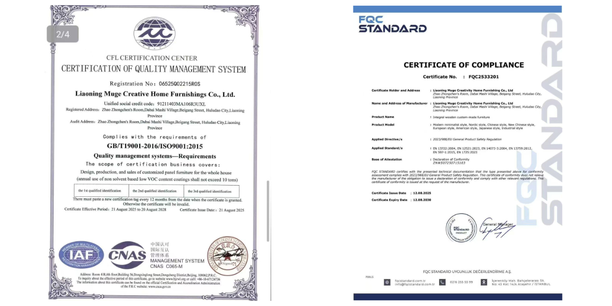 ISO9001 and CE certified manufacturer for high-end whole-house customization and custom cabinetry projects