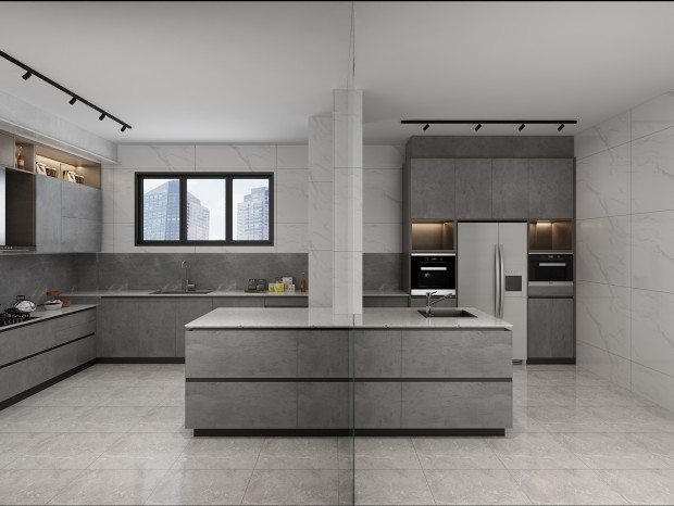 Gabinetes de cocina modernos de alto brillo