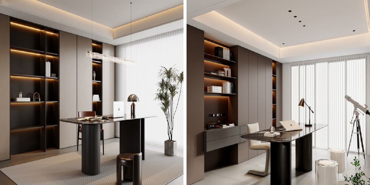 Conjunto de muebles de sala de estudio hechos a medida Conjunto de muebles de sala de estudio hechos a medida