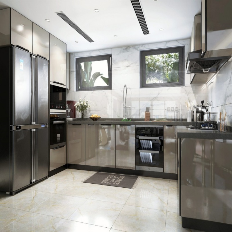 Grauer Küchenschrank