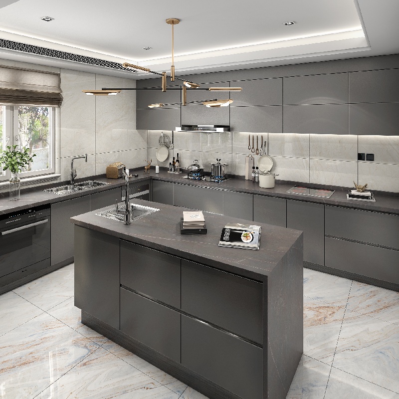 Armários cinzentos prontos para montar