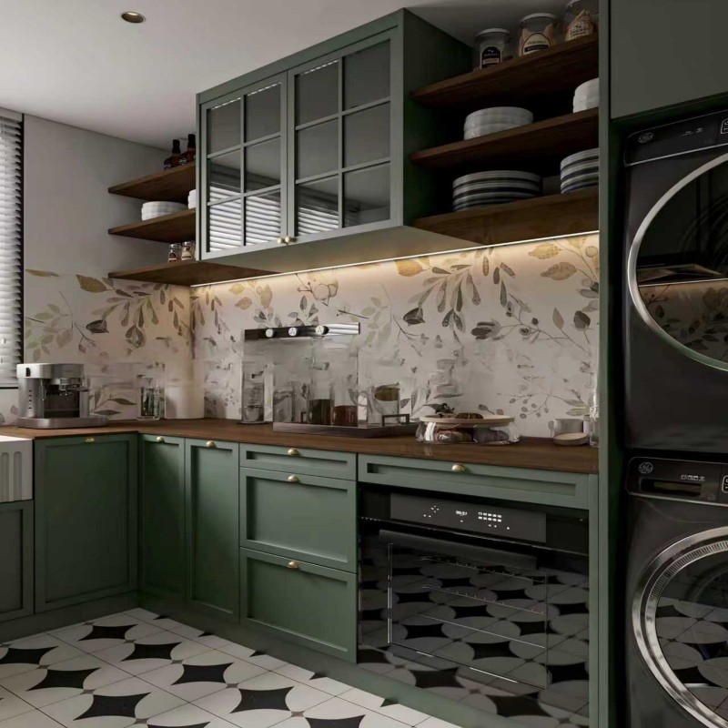 Лучшие зеленые кухонные шкафы