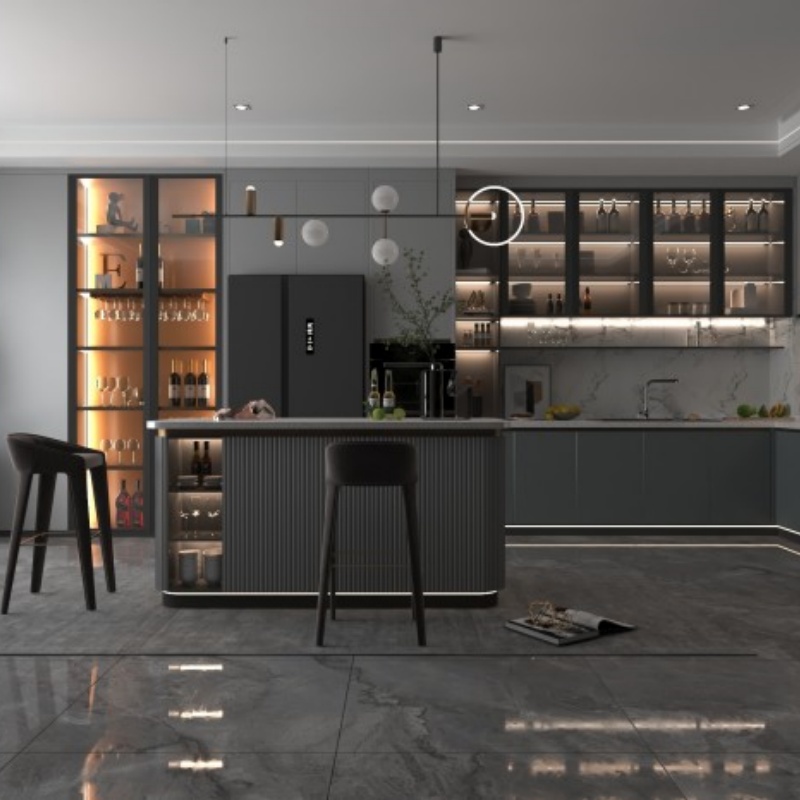 Portas de cozinha pretas