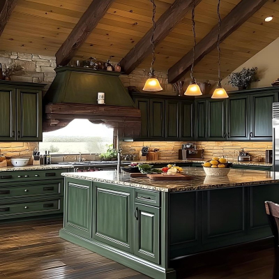 Dark Green Cabinets