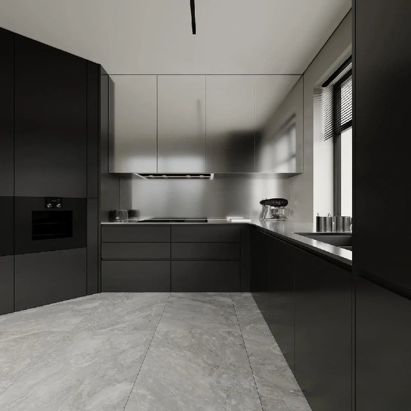 Kabinet Dapur Kontemporer Hitam