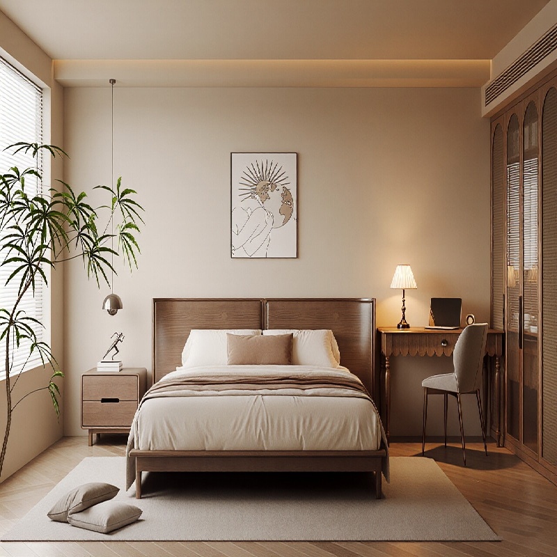 Conception de chambre à coucher avec petit espace