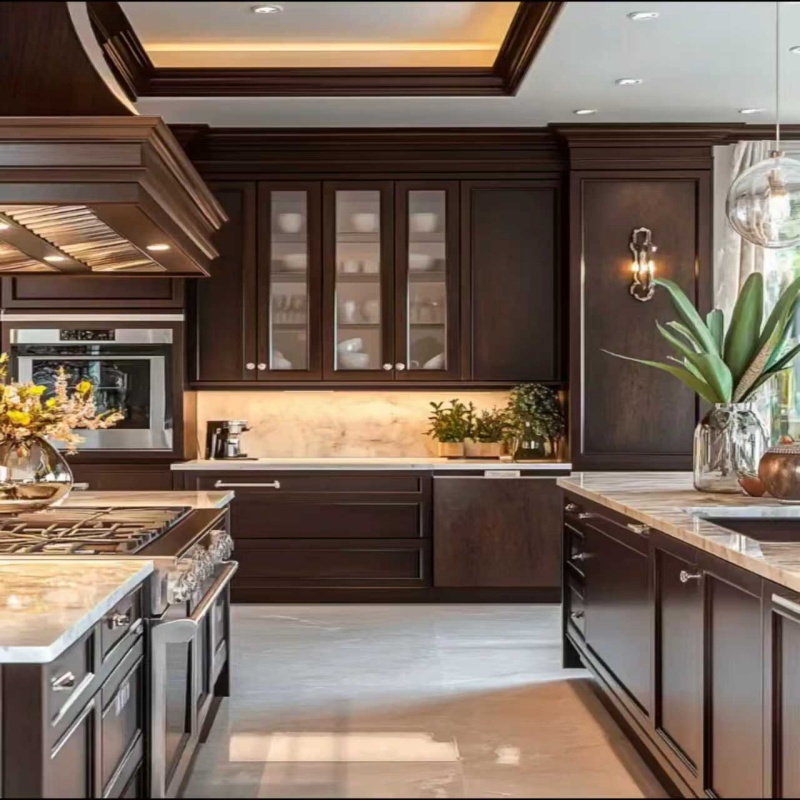 Dark Wood Kitchen Cabinets