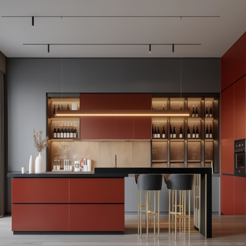 Armoires murales orange chaud Armoires murales orange chaud