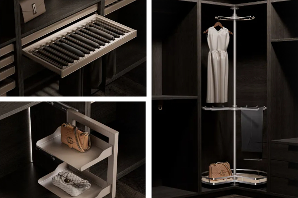 Черный книжный шкаф с дверцами