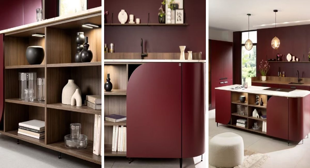 Armoires de cuisine rouges modernes