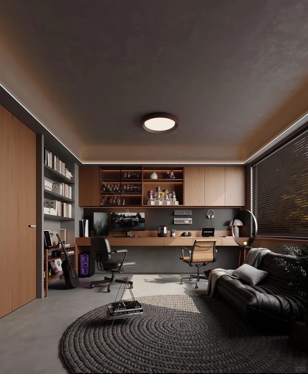 Modern Bespoke Home Workspace Cabinetry and Interior Layout
