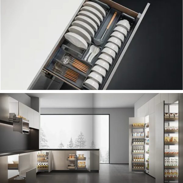 नीली रसोई अलमारियाँ