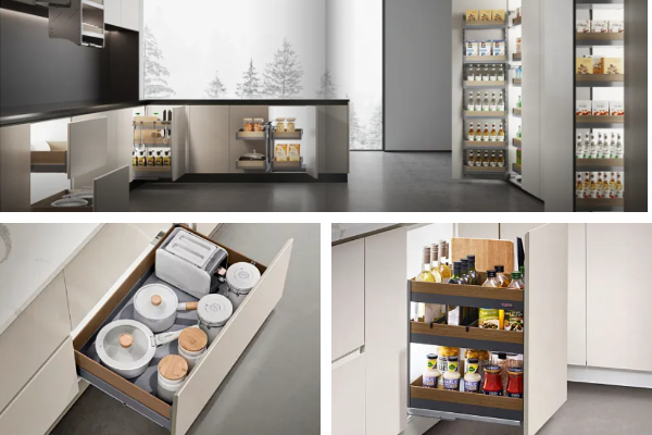 Белый кухонный шкаф для хранения вещей