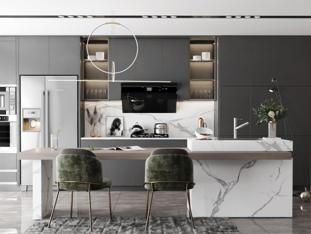 Armoires de cuisine blanches de style ferme