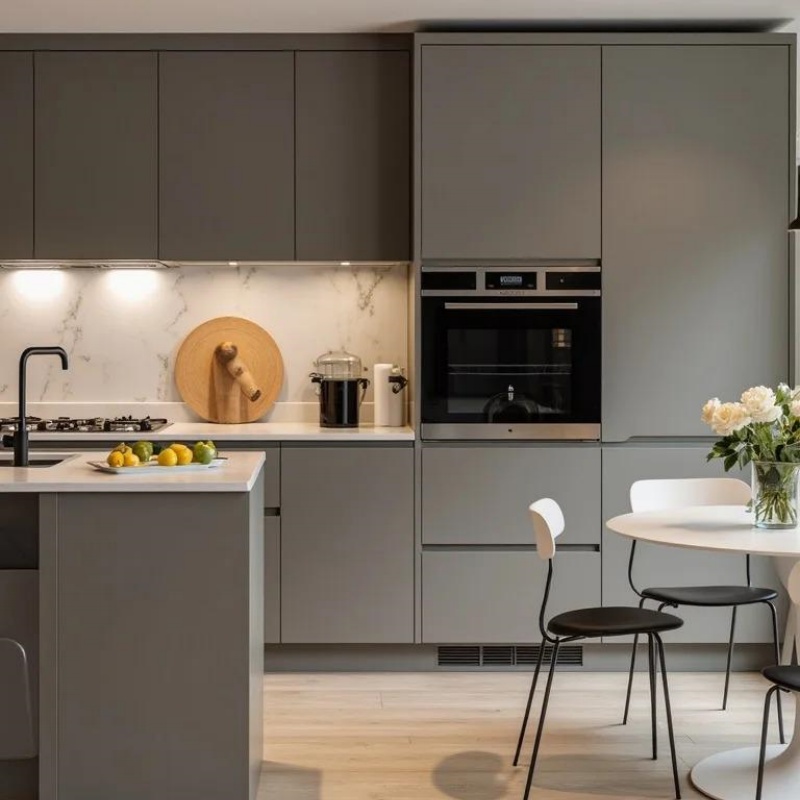 Mobili da cucina grigio scuro