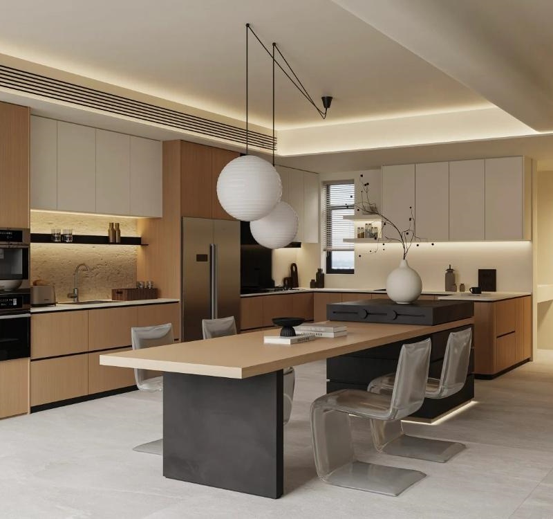 लकड़ी की रसोई इकाई