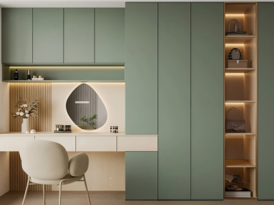 grünen Kleiderschrank