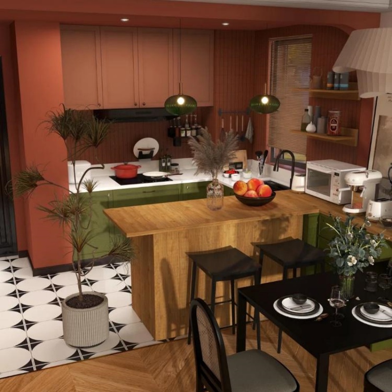 ऑरेंज किचन आइलैंड