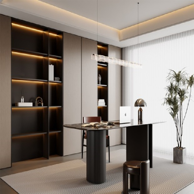 Conjunto de muebles para sala de estudio hechos a medida