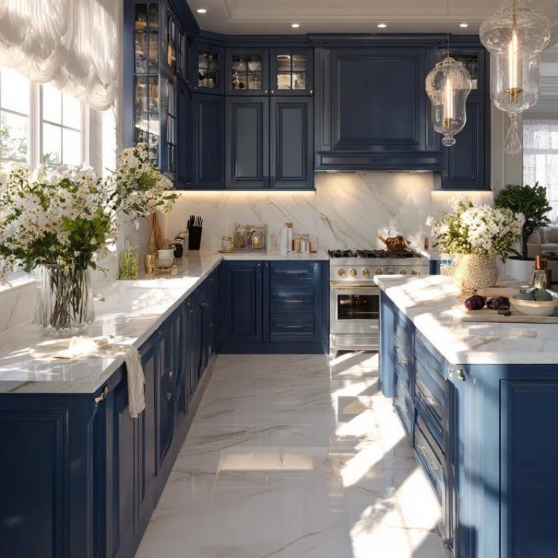 गहरा नीला रसोईघर