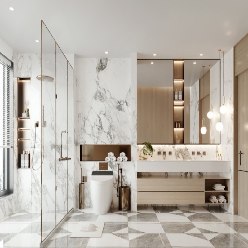 Tocador de baño blanco