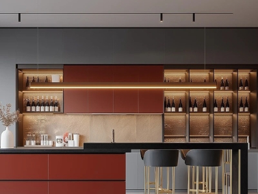 Кухонные шкафы цвета выгоревшего оранжевого