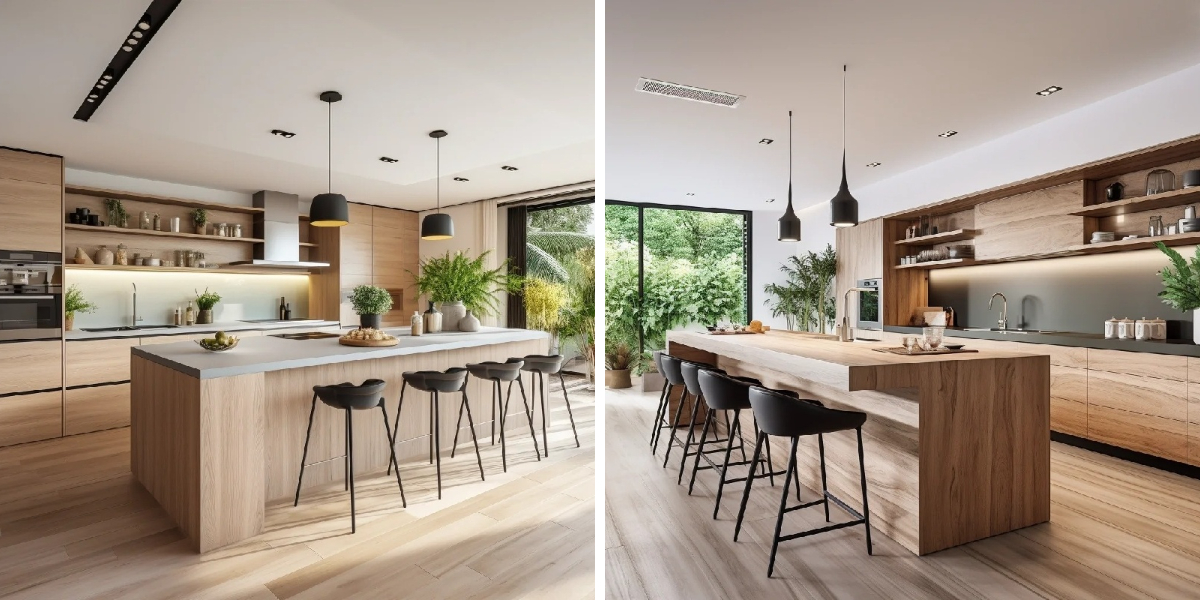 किचन कैबिनेट लकड़ी का डिज़ाइन