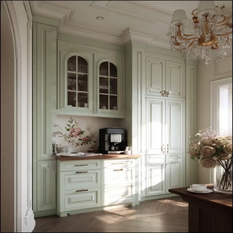 Деревянный буфетный шкаф