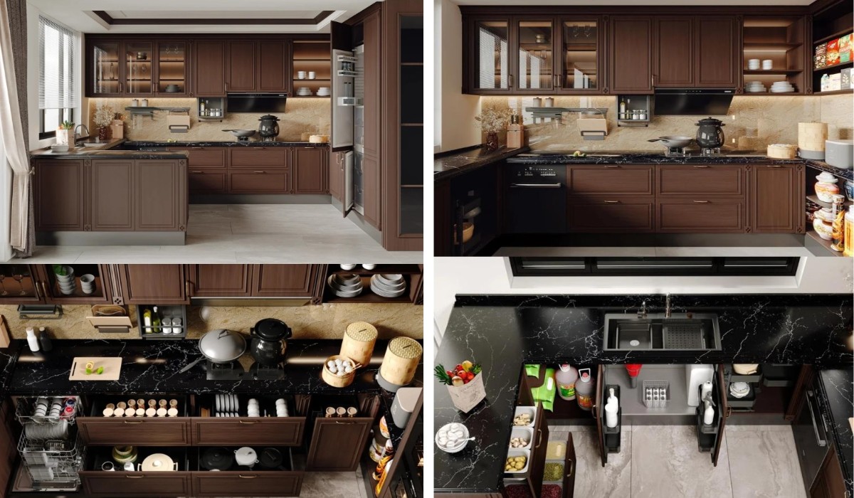 प्राकृतिक लकड़ी की अलमारियाँ