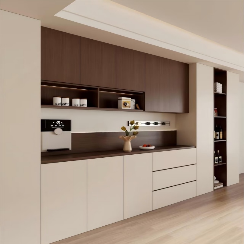 वाइन रैक के साथ साइडबोर्ड