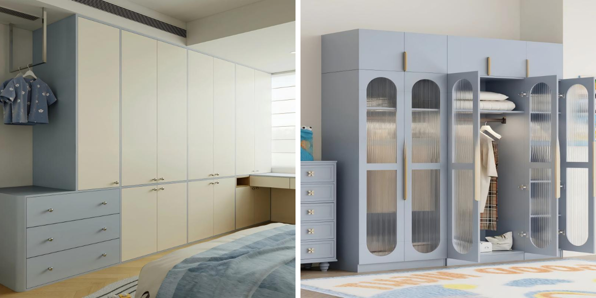 Sleek Blue Bedroom Wardrobe