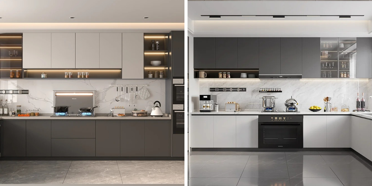 lemari dapur warna krem dan hitam lemari dapur warna krem dan hitam