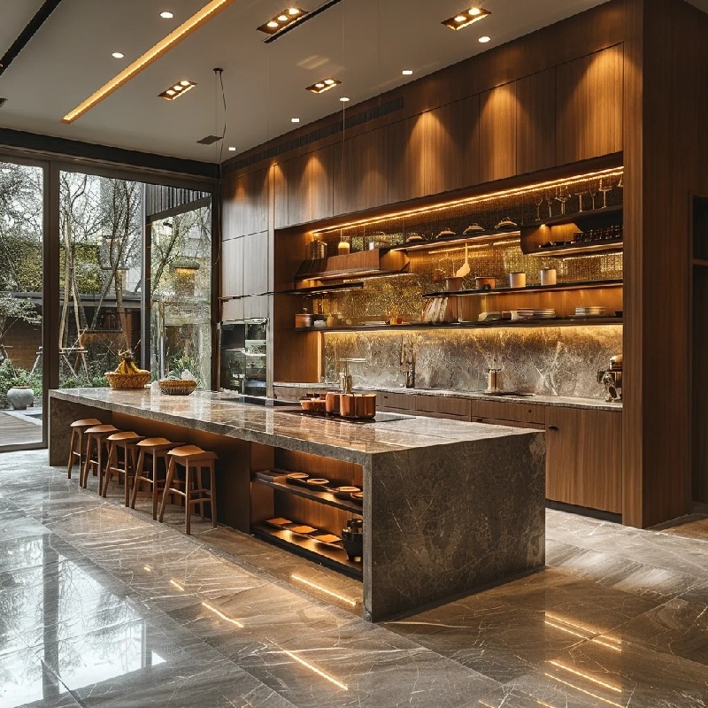 Lemari dapur oriental yang tak lekang oleh waktu