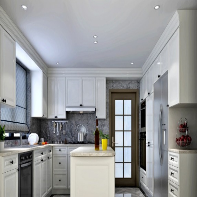 Weiße und graue Küche