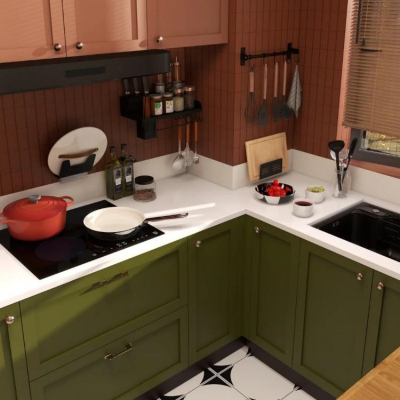 Orange Kitchen Island