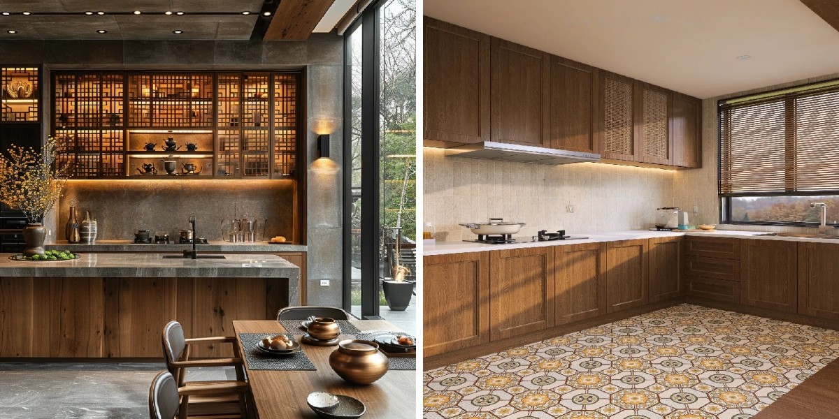 Lemari dapur tradisional bergaya oriental Lemari dapur tradisional bergaya oriental