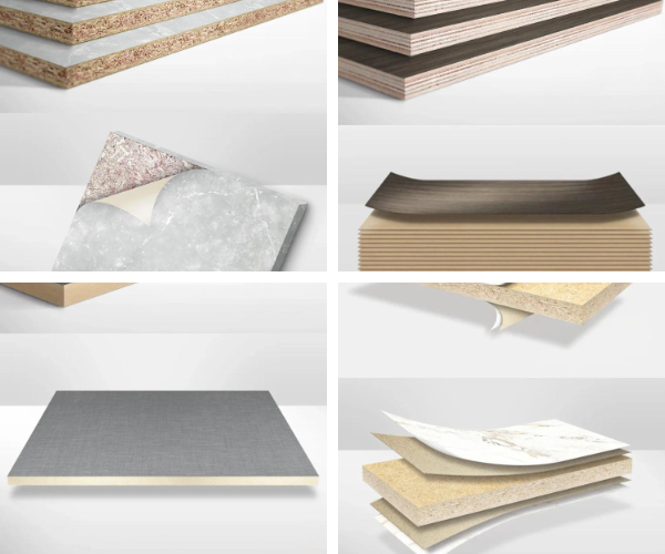 लाल रसोई अलमारियाँ