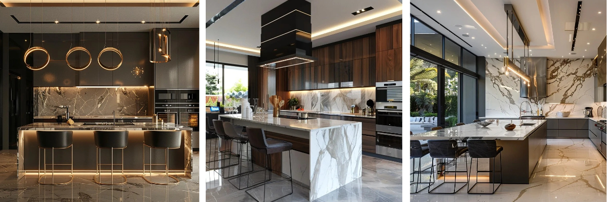 Современный дизайн кухонных шкафов