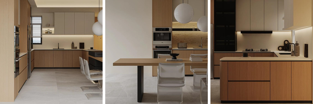 लकड़ी की रसोई इकाई