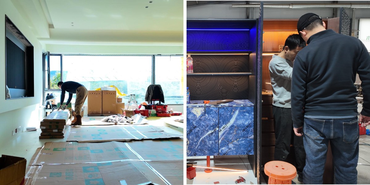 Armários com acabamento em preto Armários com acabamento em preto