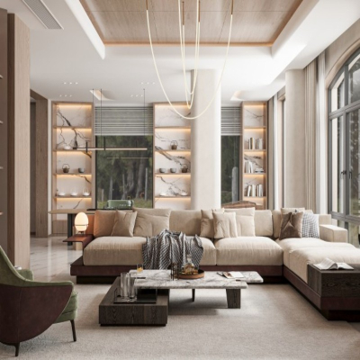 خزانة غرفة المعيشة البيضاء