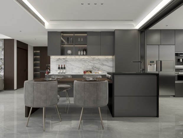 Lemari Dapur Rumah Pertanian Putih