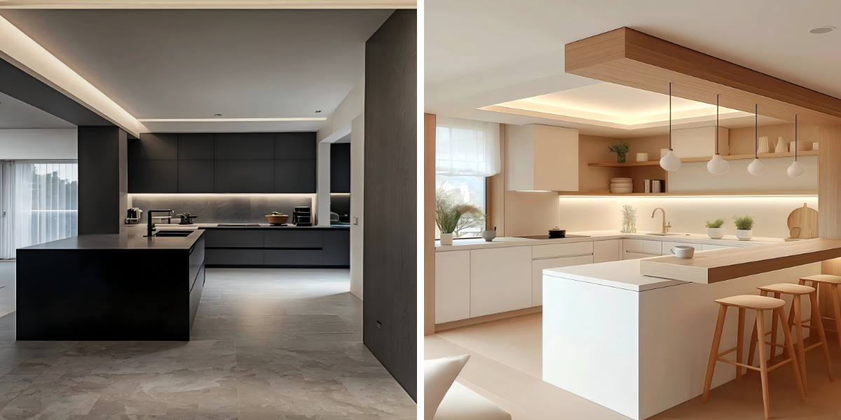 स्मार्ट किचन तकनीक से सुसज्जित कस्टम-निर्मित किचन कैबिनेट | एमजी होम