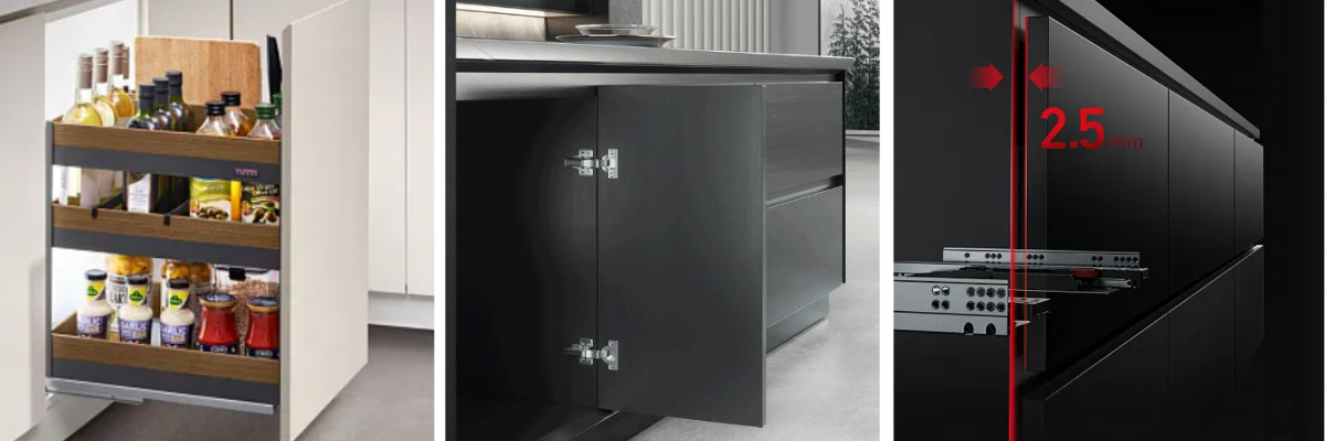 خزائن مطبخ رمادية عصرية