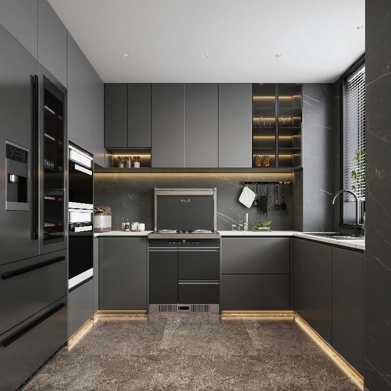 Armários de cozinha cinza mate