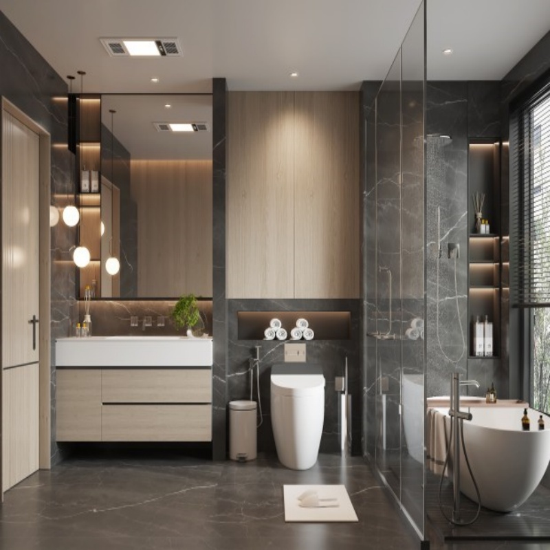 Tocador de baño verde