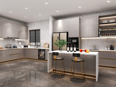 خزائن مطبخ عصرية شديدة اللمعان