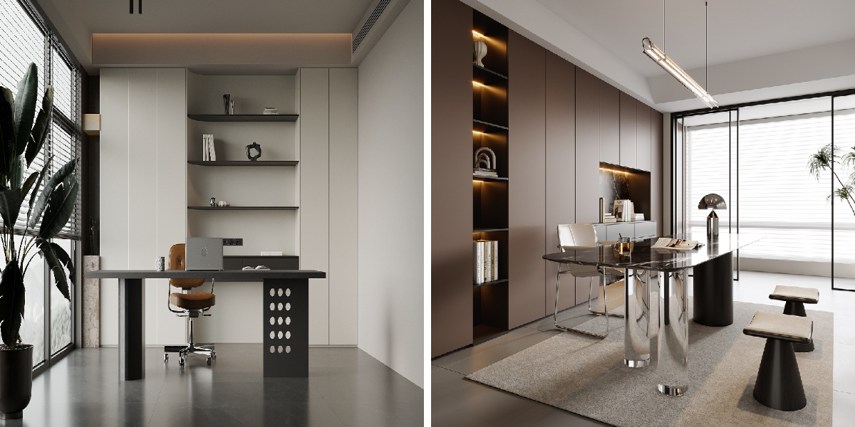 Muebles de almacenamiento minimalistas para salas de estudio Muebles de almacenamiento minimalistas para salas de estudio